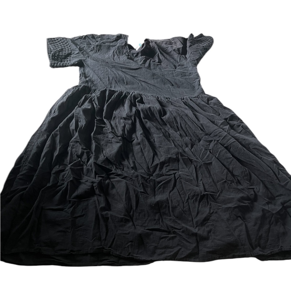 Mark, Fore, & Strike Womens Black Tiered Dress Embroidered Lace Sleeves Size 1X